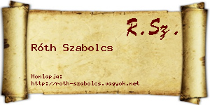 Róth Szabolcs névjegykártya