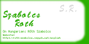 szabolcs roth business card